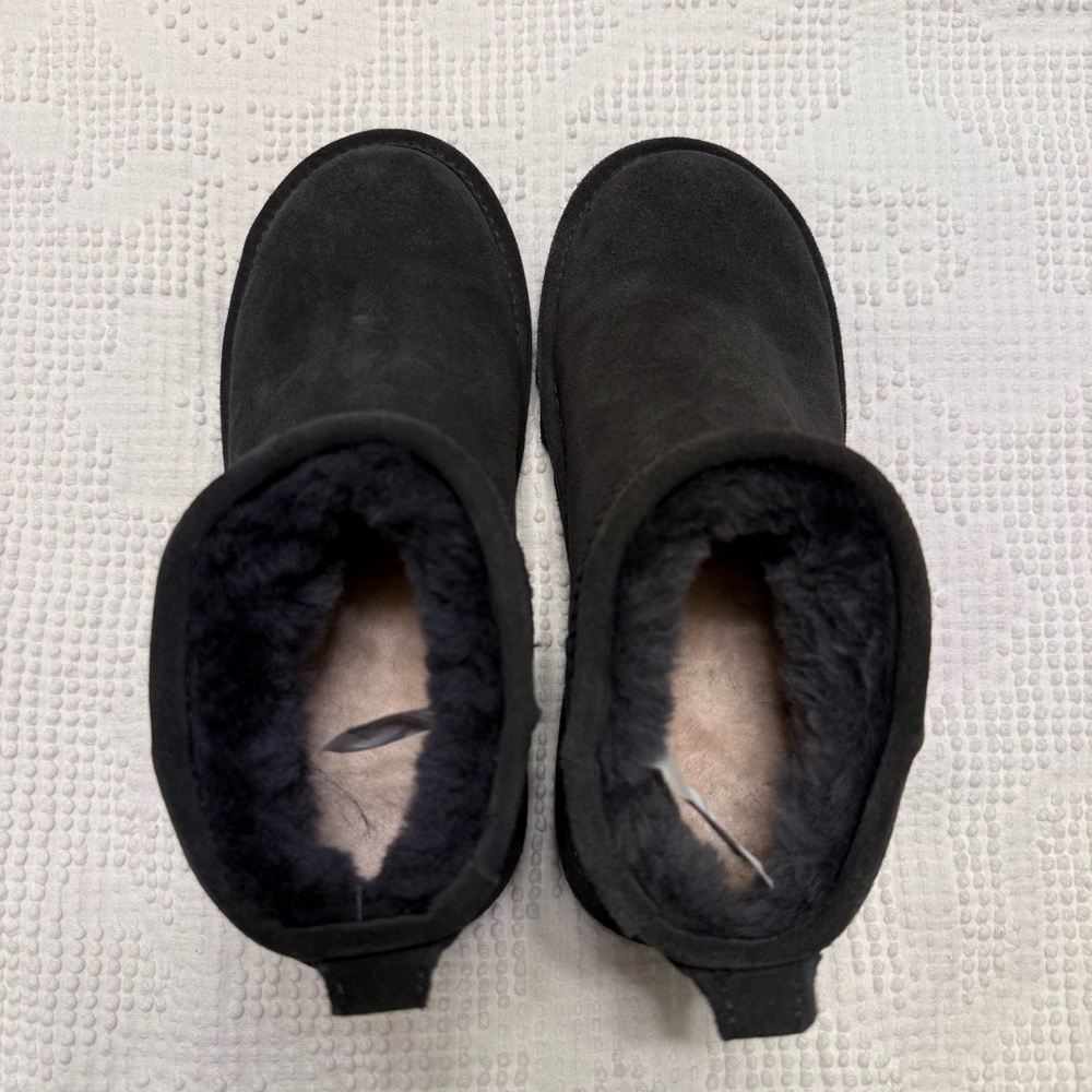 Bearpaw Shorty Water Resistant Winter Boots Graphite Suede Fur Lined 6 - Picture 7 of 9